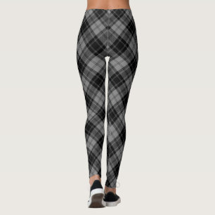 Leggings Douglas tartan noir gris plaid