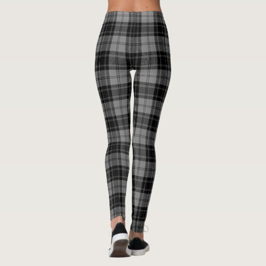 Leggings Douglas tartan noir gris plaid (Dos)