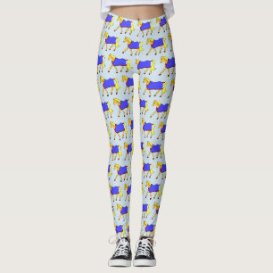 Leggings Doux cartonné avec couverture rouge et bleue