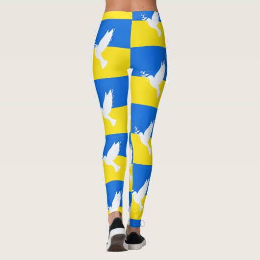 Leggings Dove de Paix - drapeau ukrainien - Paix pour l'Ukr (Dos)