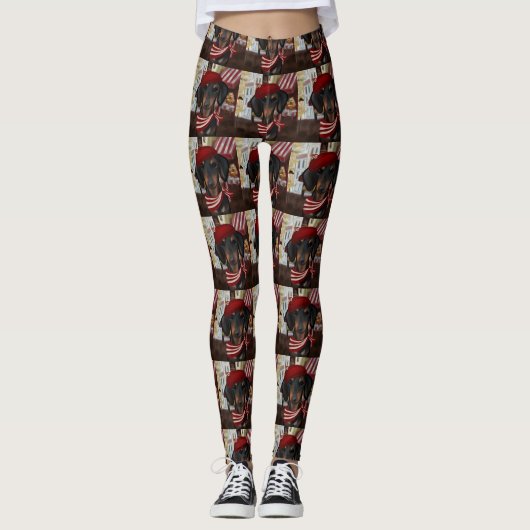 Leggings Doxie noir et marron (Devant)