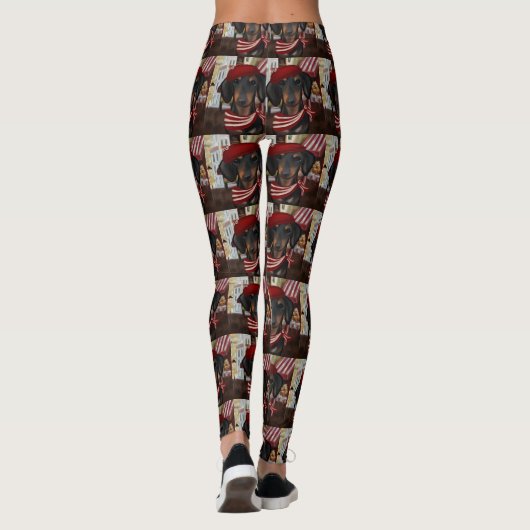 Leggings Doxie noire et bronze (Dos)
