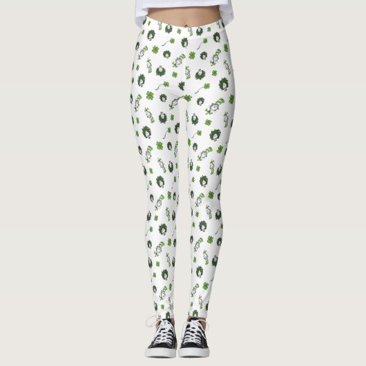 Leggings Dr Seuss | Chat dans le Motif Casquette Clover (Devant)