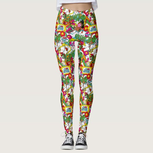 Leggings Dr. Seuss | Grinch Motif Coloré (Devant)