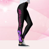 Leggings Dragon Bébé Rose Votre nom en Script gothique Noir