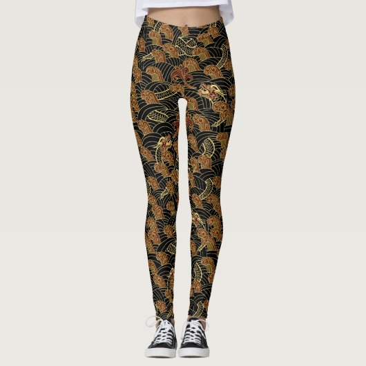 Leggings Dragon Caché Traditionnel Oriental (Devant)