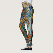 Leggings Dragon chinois ardent brodé (Gauche)