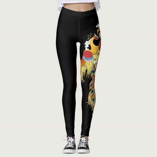 Leggings Dragon chinois et phoenix (Devant)