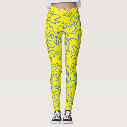 Leggings Dragon contour motif 03.b B Jaune BG (Devant)