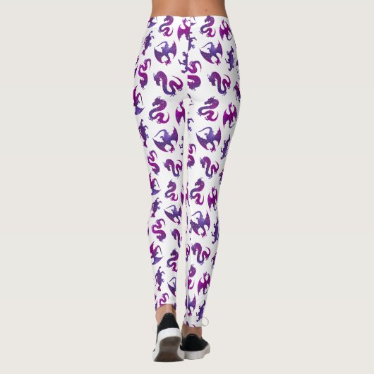 Leggings Dragon de l'espace rose et violet (Dos)