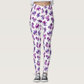 Leggings Dragon de l'espace rose et violet (Devant)