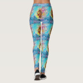Leggings DRAGON DE MER en Imaginaire bleu or jaune rose (Dos)