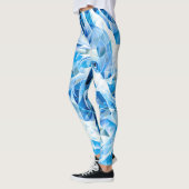 Leggings Dragon de Mosaïque Ciel Bleu (Gauche)