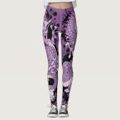 Leggings Dragon de tatouage violet à éclaboussure sur viole (Devant)