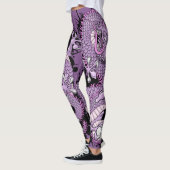 Leggings Dragon de tatouage violet à éclaboussure sur viole (Gauche)