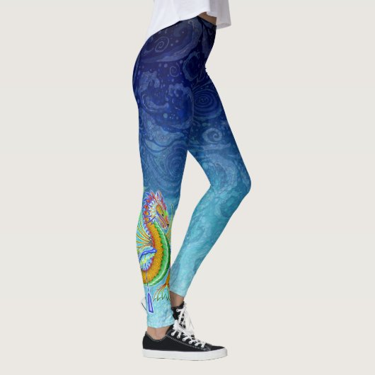 Leggings Dragon d'eau verte et d'or aux pagaies (Droite)