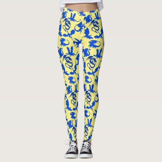 Leggings Dragon motif 02 blue.bwx4 LYellow BG (Devant)