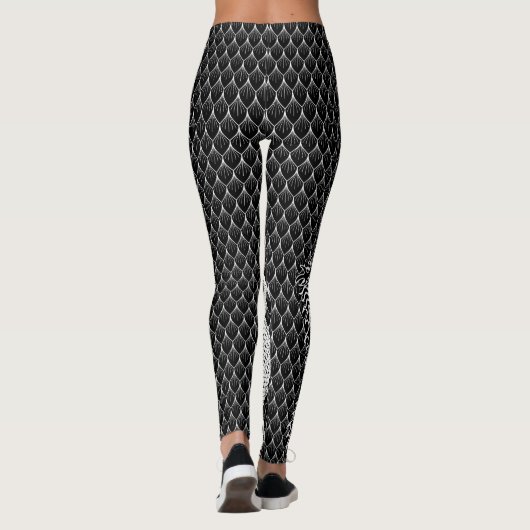 Leggings Dragon noir et blanc (Dos)