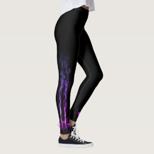Leggings Dragon noir et violet fumée