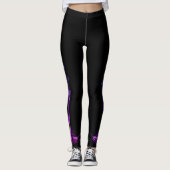 Leggings Dragon noir et violet fumée (Devant)