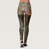 Leggings Dragon oriental d'argent de feuille d'or (Dos)
