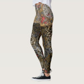 Leggings Dragon oriental d'argent de feuille d'or (Gauche)