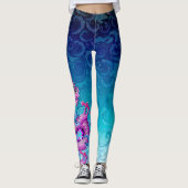 Leggings Dragon rose de guêtres de bateau de dragon grand (Devant)