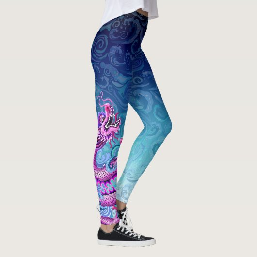 Leggings Dragon rose de guêtres de bateau de dragon grand (Droite)