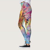 Leggings DRAGON SEA en Imaginaire bleu or jaune rose (Gauche)
