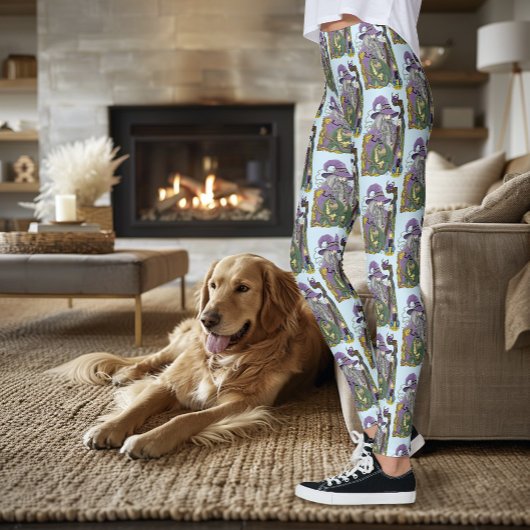 Leggings Dragon Sorcier Celtique Fantastique Violet