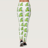 Leggings Dragon vert de bande dessinée marchant sur ses (Dos)