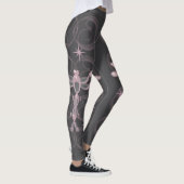 Leggings Dragonflies roses, grises, en verre avec étoiles (Droite)