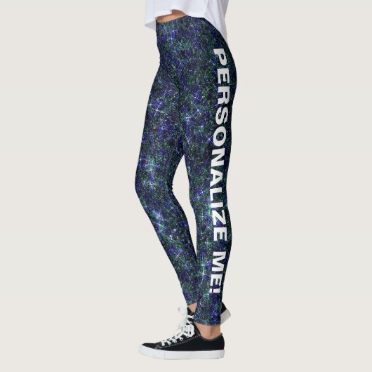 Leggings Dragon's Deep Blue Parties scintillant CUSTOM TEXT (Gauche)
