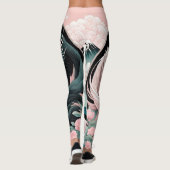 Leggings Dragons Floral Mountain Rose Sage Turquoise (Dos)