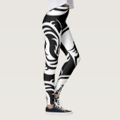 Leggings Dragons noirs et blancs de Yin/Yang (Droite)