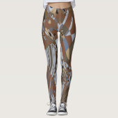 Leggings Dramatique Brown et gris Abstrait (Devant)