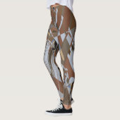 Leggings Dramatique Brown et gris Abstrait (Gauche)