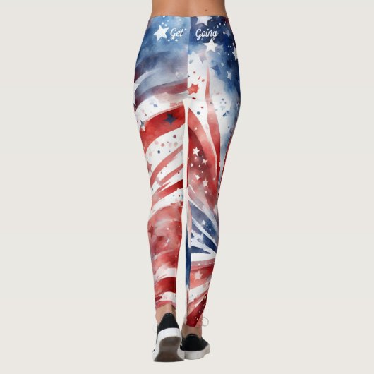 Leggings Drapeau américain 4 juillet (Dos)