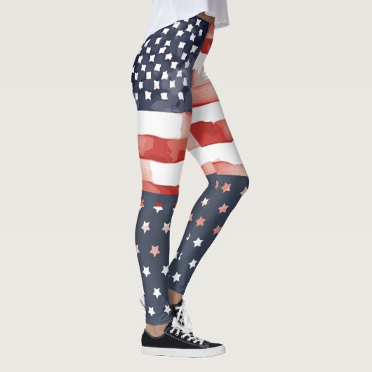 Leggings drapeau américain avec bas à pois étoilés (Droite)