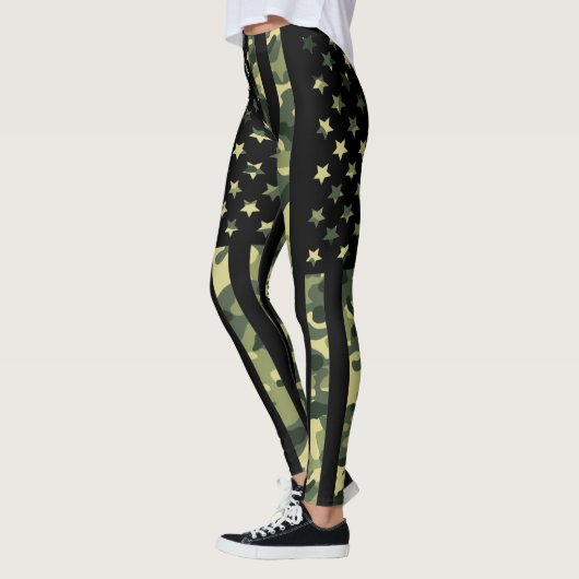 Leggings Drapeau américain avec camo vert (Gauche)