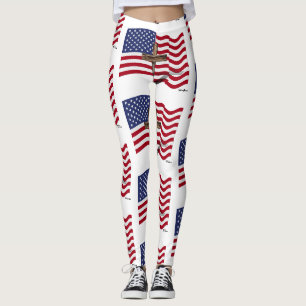 Leggings Drapeau Américain Avec Croix