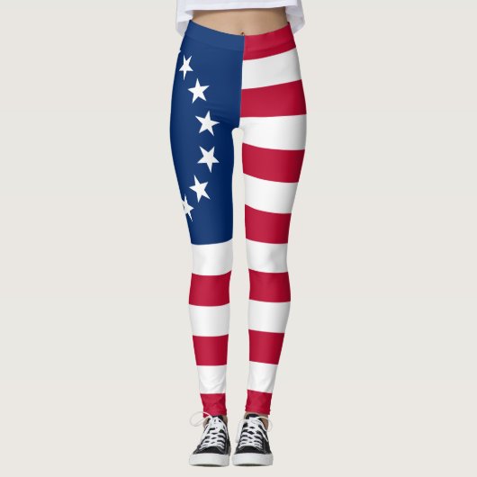 Leggings Drapeau américain Betsy Ross (Devant)