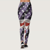 Leggings Drapeau américain - blanc et bleu rouges (Dos)