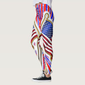 Leggings Drapeau Américain Bleu Rouge (Gauche)