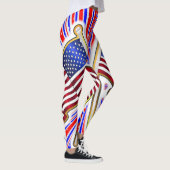 Leggings Drapeau Américain Bleu Rouge (Droite)