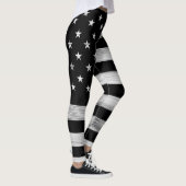 Leggings Drapeau américain Bois rustique Noir Blanc Patriot (Droite)