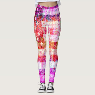 Leggings Drapeau américain couleur rétro #14