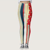 Leggings Drapeau américain couleur rétro #9 (Devant)