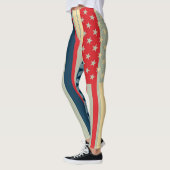 Leggings Drapeau américain couleur rétro #9 (Gauche)