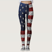 Leggings Drapeau américain dans des guêtres de graphique de (Devant)